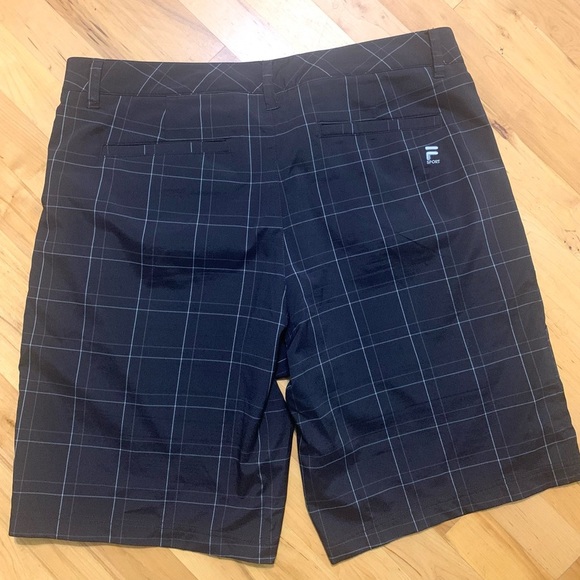 Fila Black Plaid Men's Shorts - Picture 2 of 6
